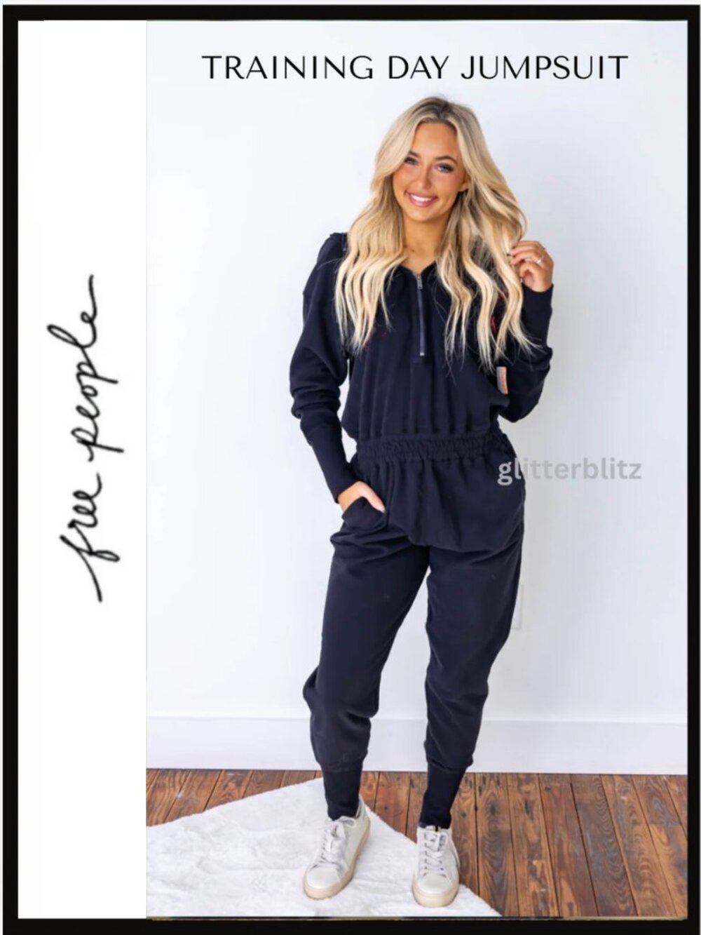 Free People Training Day Jumpsuit Black